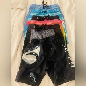 Bundle / Lot of boys Hurley swim trunks . Sizes 5 -7